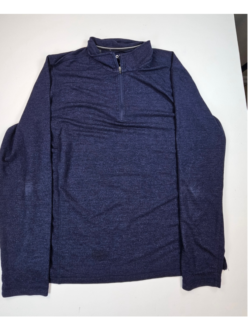 Orvis Men’s Large Quarter Zip Pullover Blue Heather Stretch Performance Shirt